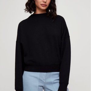 Wilfred Black Ribbed Mock Neck Sweater